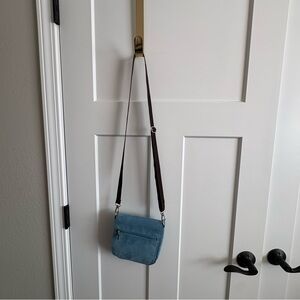 Travelon Blue Microfiber Suede Convertible Crossbody Bag & Waist Pack